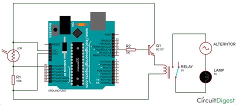 arduino light sensor circuit diagram  ldr  relay arduino