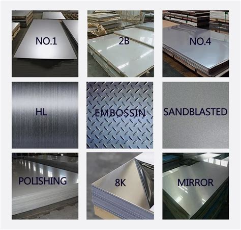 types  surface treatments  stainless steel sheets