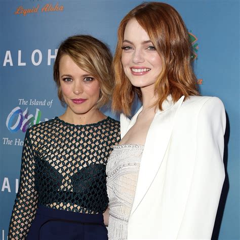 Emma Stone And Rachel Mcadams At Aloha La Premiere Popsugar Celebrity