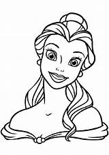 Drawing Coloring Princess Pages Belle Easy Color sketch template