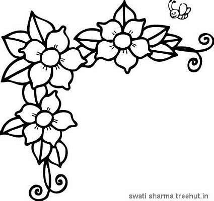 flower corner borders coloring page coloring pages