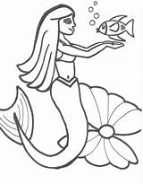 Mermaids Doodles Scared sketch template
