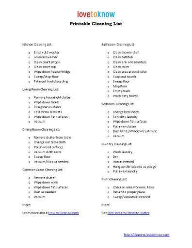 cleaning list house cleaning checklist clean house house cleaning