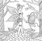 Hadas Meisje Sprookje Kleurplaten Volwassen Kleurplaat Speelt Mooi Stockillustratie St3 Adultos Prachtige Volwassene Vlinder sketch template