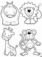 Coloring Animals Pages Animal Printable Kids Color Patterns Cartoon Animales Cute Baby Colorear Printables Monkey Lion Paper Outline Simple Wild sketch template