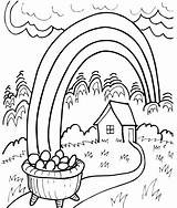 Rainbow Coloring Pages House Kids Printable sketch template