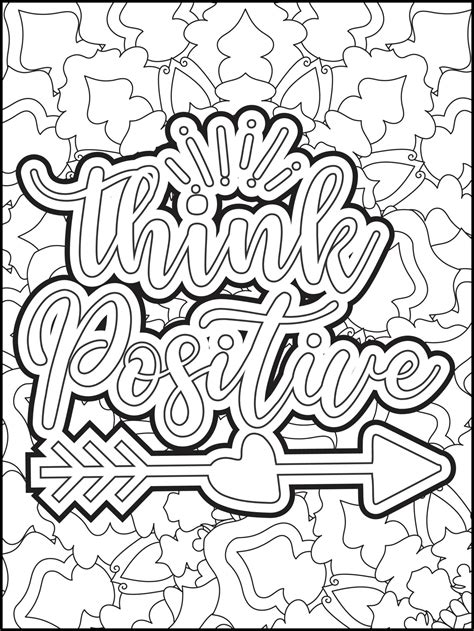 coloring pages positive quotes