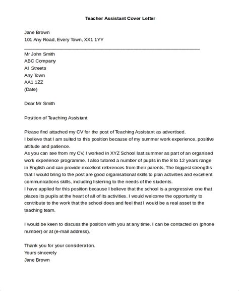 Teaching Assistant Cover Letter Uk Writing A Covering Letter For