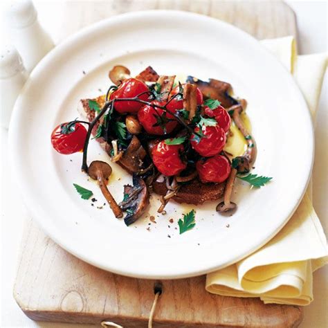 Mushrooms On Toast Recipe With Cherry Tomatoes