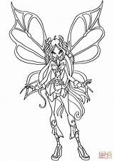 Winx Flora Club Coloring Pages Sophix Layla Supercoloring Printable sketch template