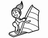 Windsurf Tabla Tavola Vela Dibujo Acolore Deportes Stampare sketch template