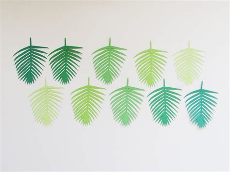 paper palm leaf cutouts tropical leaf cutouts paper palm etsy