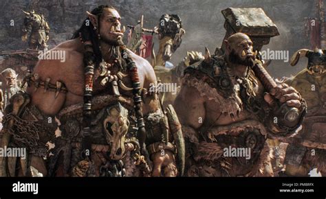 l to r orc chieftain durotan toby kebbell leads his frostwolf clan