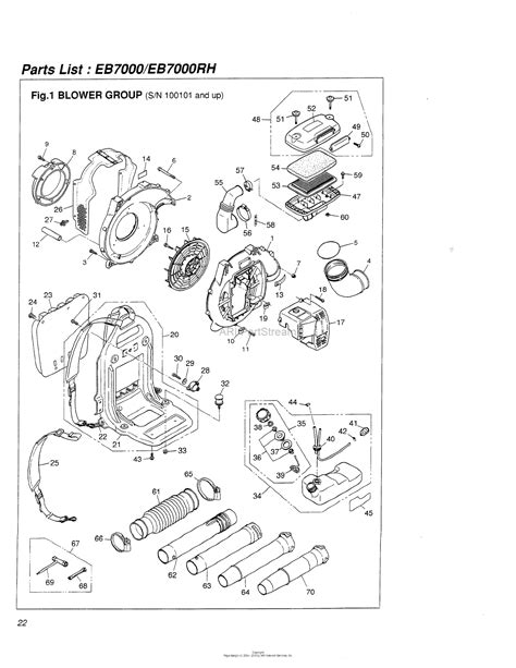 red max eb  engine serial     date  parts diagram   blower group