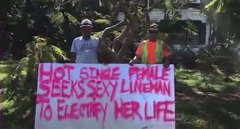 hot single florida woman creates sexy sign to get power restored and