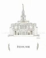 Temple Payson Lds Print Watercolor Archival Ut Clip Coloring Wood sketch template