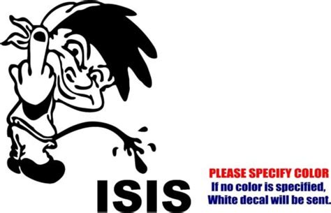 Calvin Pee Piss On Isis 2 Graphic Die Cut Decal Sticker Car Truck Boat
