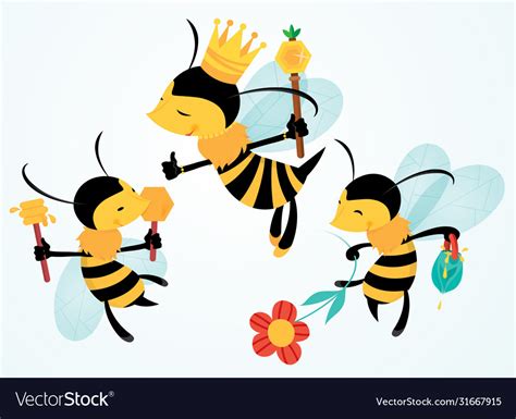 Funny Bees Cartoons Royalty Free Vector Image Vectorstock