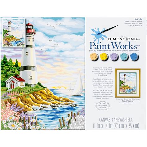 dimensions lighthouse  sunrise paint  numbers  adults