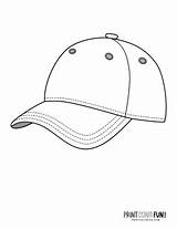 Baseball Coloring Hats Pages Hat Gear Helmet Batter Color sketch template