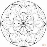 Mandala Coloring Pages Flower Mandalas Drawing Printable Pattern Circular sketch template