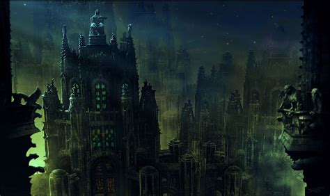 necropolis  dominuself  deviantart fantasy city fantasy landscape fantasy concept art