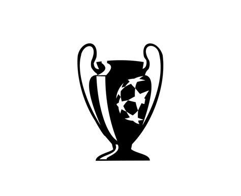 champions league europe trophy black logo symbol abstract design vector