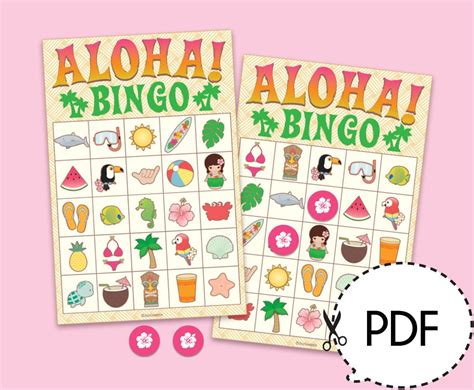 printable hawaiian bingo cards printable templates