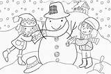 Winter Coloring Kids Pages Printable 509b Snowman Print Children Color Making Book sketch template