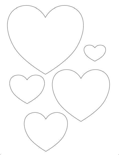 large printable heart pattern   heart templates  shapes