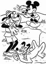 Mickey Safari Mouse Coloring Friends Africa sketch template