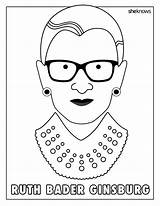 Coloring Ruth Bader Ginsburg sketch template