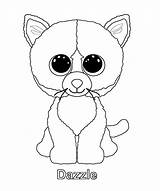 Beanie Boo Coloring Ty Pages Print Animal Cat sketch template