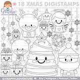 Christmas Stamp Digital Digi Coloring Stamps Pages Commercial Use Sold Etsy sketch template