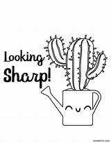Cactus Coloring Pages Printable Kids Sharp Looking Mombrite sketch template