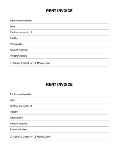 simple rent invoice  invoice template  hloomcom house