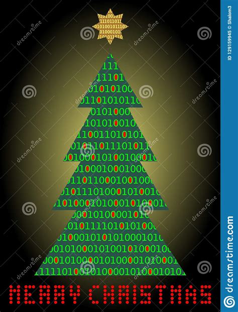 christmas tree digital designed christmas card binar