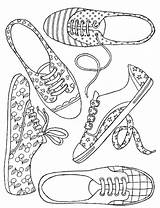 Coloring Shoes Pages Girl Drawing Adult Printable Girls Color Nike Air Colouring Women Sheets Kids Mag Coloriage Books Book Fashion sketch template