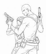 Resident Evil Coloring Sherry Pages Jake Remake Birkin Book Leon Kennedy Zerochan sketch template