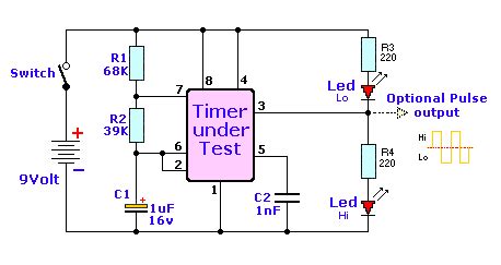 timer chip tester electronic circuit