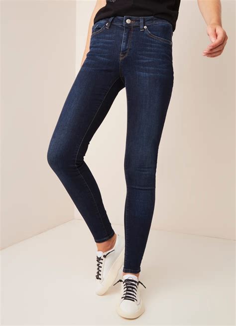 selected femme selected femme fida mid waist skinny fit jeans van biologisch katoen indigo