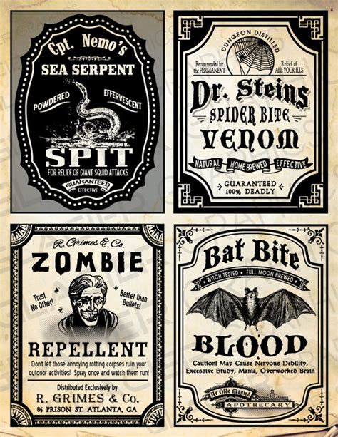 witchs potion labels printables