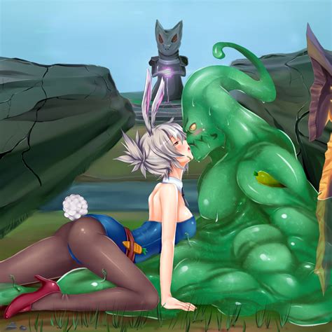 Riven Battle Bunny Riven And Zac League Of Legends Drawn By