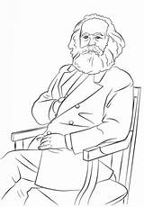 Marx Coloring Karl Pages Cartoon sketch template
