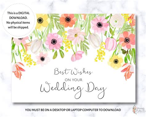 printable wedding card  wishes wedding cards etsy