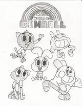 Gumball Amazing Pages Coloring Characters Thealjavis Print Template Penny Deviantart Darwin sketch template