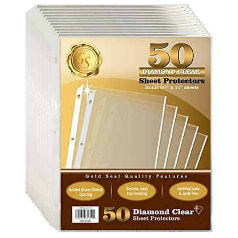 count diamond clear sheet protectors anti glare coating standard