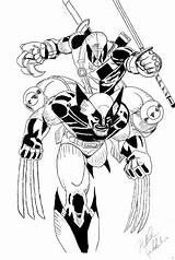 Deadpool Wolverine Deathstroke Stampare Coloriages Imprimer sketch template