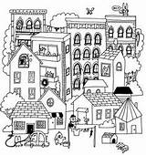 Colorir Cidades Annie Uo Outfitters Obsessions Bordados Infantis Ilustração Casais Livro Mão Riscos Passarinho sketch template