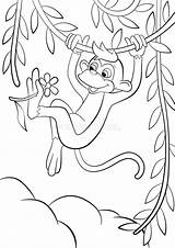 Liana Appendendo Scimmia Illustrazione sketch template